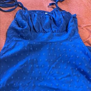 Blue Sleeveless Dress with Tie Straps